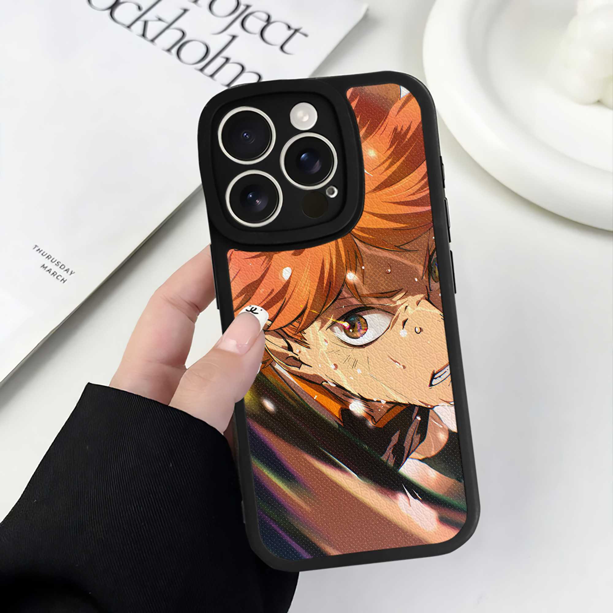 （画像用） ハイキュー!! Haikyu!! 【iPhone 16シリーズ対応】シリコンスマホケース（レザー調） 材質：シリコン